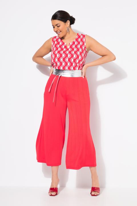 Actual product image Ulla Popken Textured Crepe Wide Leg Culottes (58, 60)