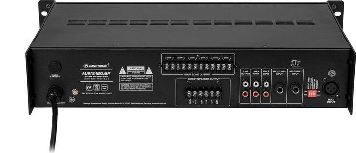 Immagine prodotto Omnitronic Amplificatore di missaggio MAVZ-120.6P ELA