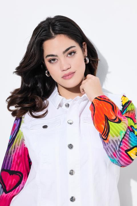 Image du produit Angel of Style Jeansweste, offene Kanten, gerundeter Saum (44)