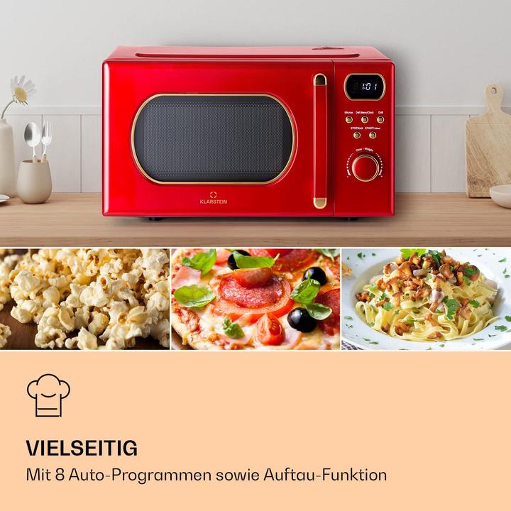 Actual product image Klarstein Retro Microwave, Red (20 l)