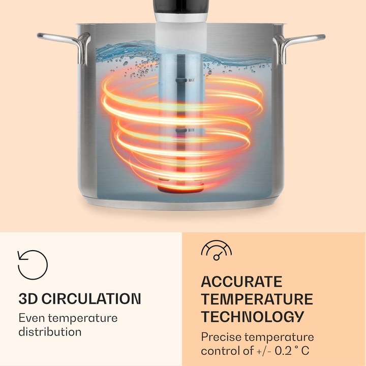 Image du produit Klarstein Quickstick- Cuiseur sous vide, Flex, Noir