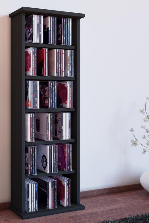 Produktbild VCM Holz CD DVD Stand Regal Vostan (31 x 18 x 92 cm)