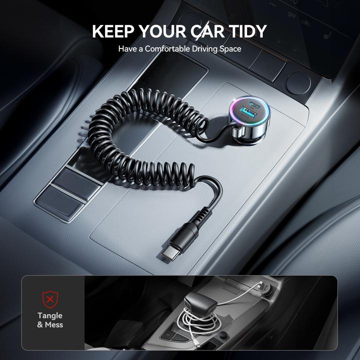 Image du produit Joyroom Chargeur de voiture filaire 3 en 1 (55W)