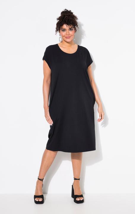 Immagine prodotto Ulla Popken Abito di jersey dal taglio oversize con scollo rotondo, brillantini e mezze maniche (46, 48)