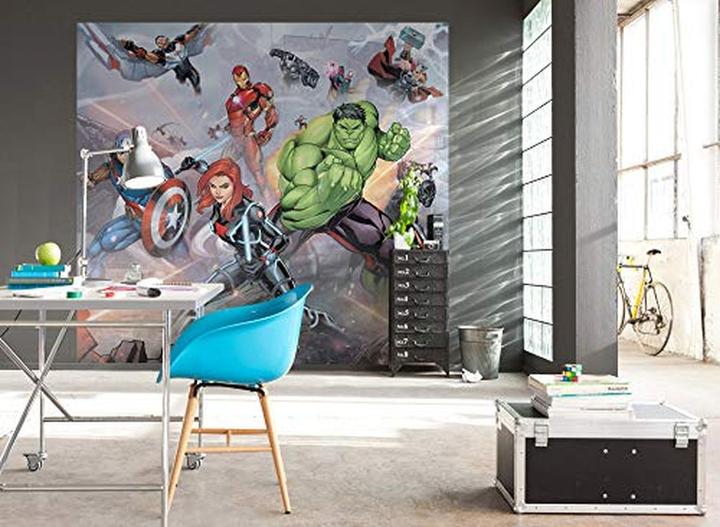Actual product image Komar Non-woven wallpaper Into Adventure Avengers Street Revenge 6-panel 300 x 280 cm (300 x 280 cm)