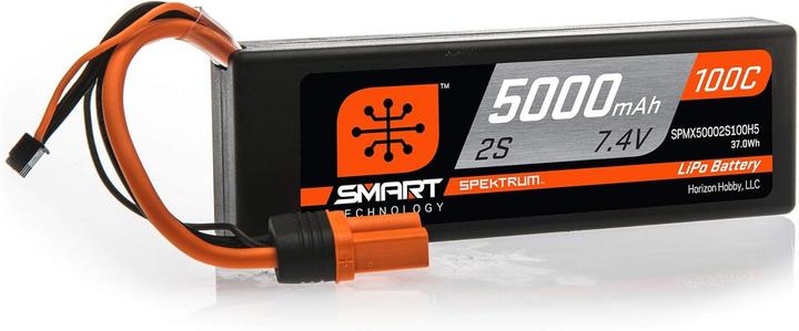 Spektrum 5000mAh 2S 7.4V 100C Smart LiPo Hardcase IC5 (5000 mAh, 7.40 V)