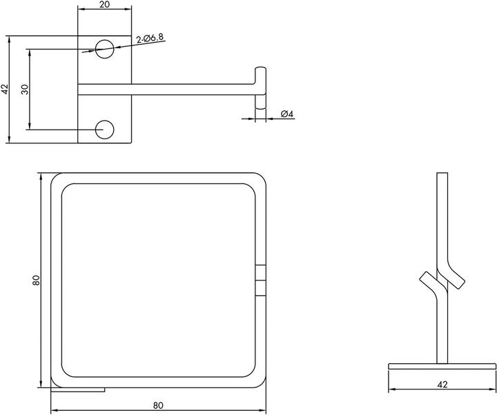 Produktbild Roline Kabelöse, 80x80 mm, Metall