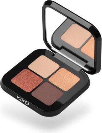 Actual product image KIKO Milano Bright Quartet Eyeshadow Palette with Four Baked Eyeshadows for Wet and Dry Use Burgundy (03 Burgundy Variations)