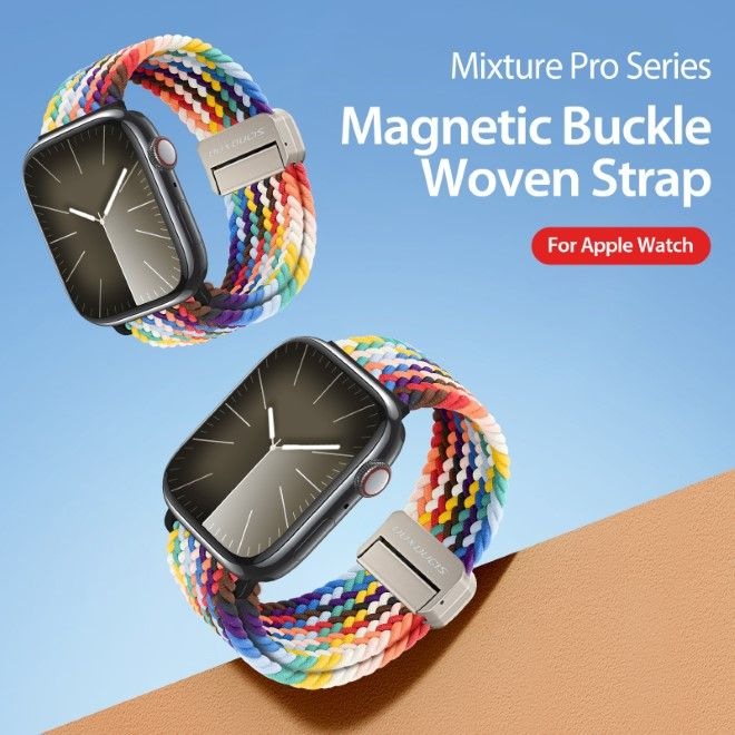 Image du produit Dux Ducis Mixture Pro Bracelet Apple Watch 38mm/40mm/41mm - Arc-en-ciel (38 mm, 40 mm, 41 mm, Nylon, Apple Watch Series 2, Apple Watch Series 1, Apple Watch Series 3, Apple Watch Series 4, Apple Watch Series 5, Apple Watch Series 6, Apple Watch Series 7, Apple Watch Series 8, Apple Watch Series 9, Apple Watch SE)