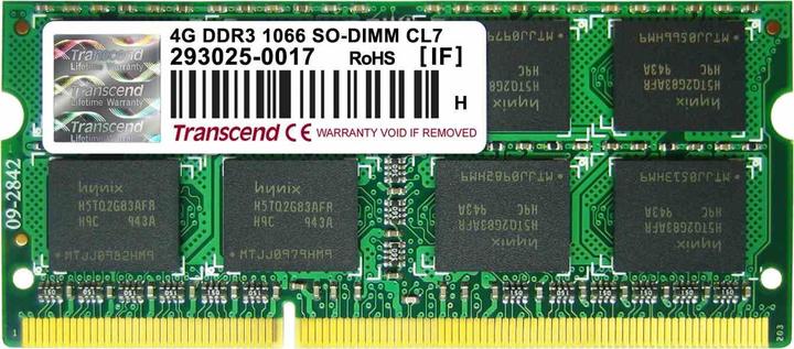 Produktbild Transcend Memory 4 GB (1 x 4GB, 1066 MHz, DDR3-RAM, SO-DIMM)