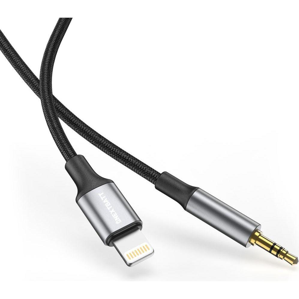 Nextbatt Lightning to 3.5mm AUX adapter, 1m - Black/Gray (1 m), Cavo audio