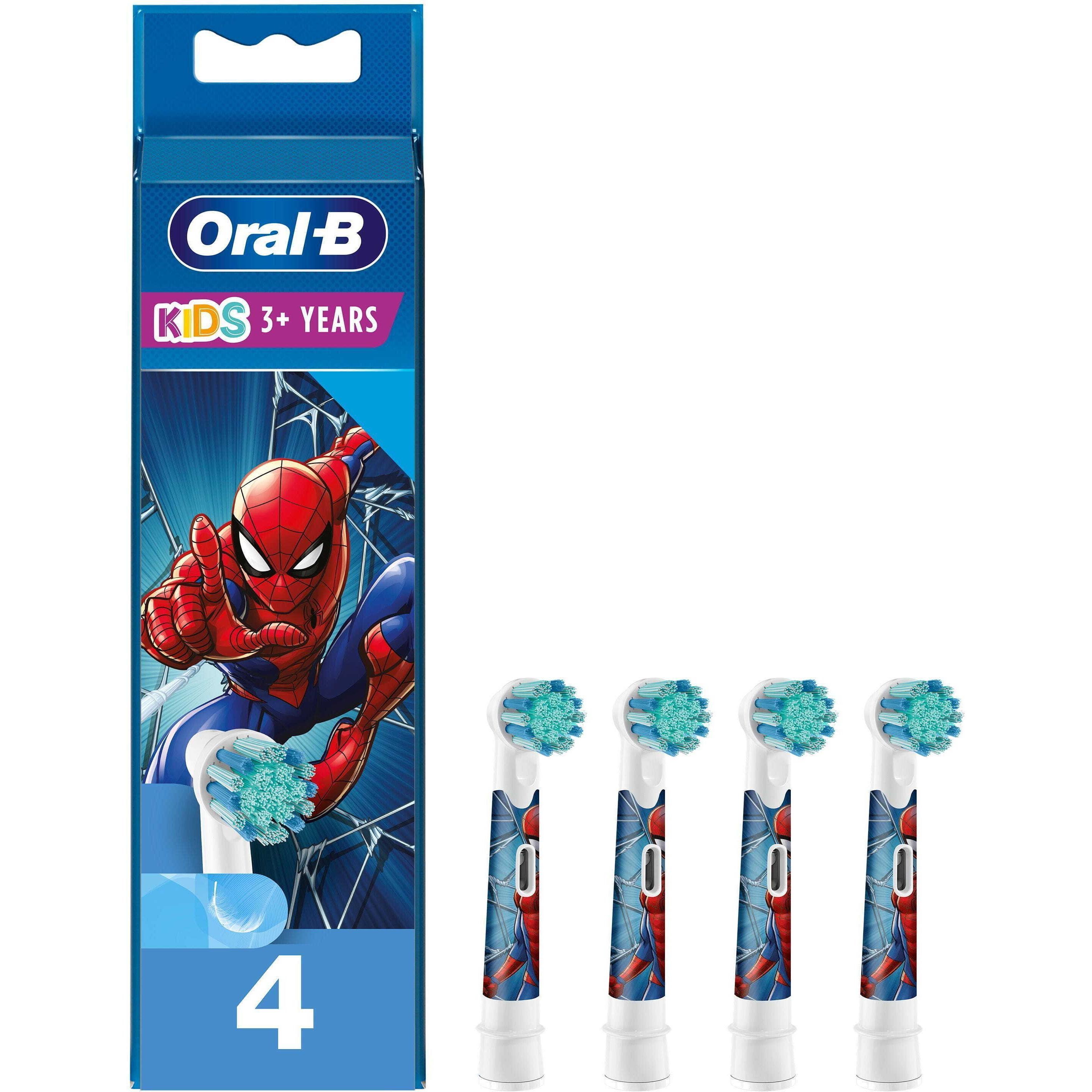 Oral-B, Testine per spazzolino, Ricambio per spazzolino elettrico EB10 4 FFS SPIDERMAN (4 x)