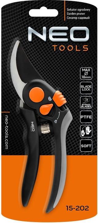 Image du produit Neo Tools 200 mm bypass secators, range up to 18 mm, adjustable distance