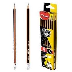 Maped, Bleistift, Karte mit Blackpeps B Gummistopfen (12 Stück) MAP (B, 12 x)