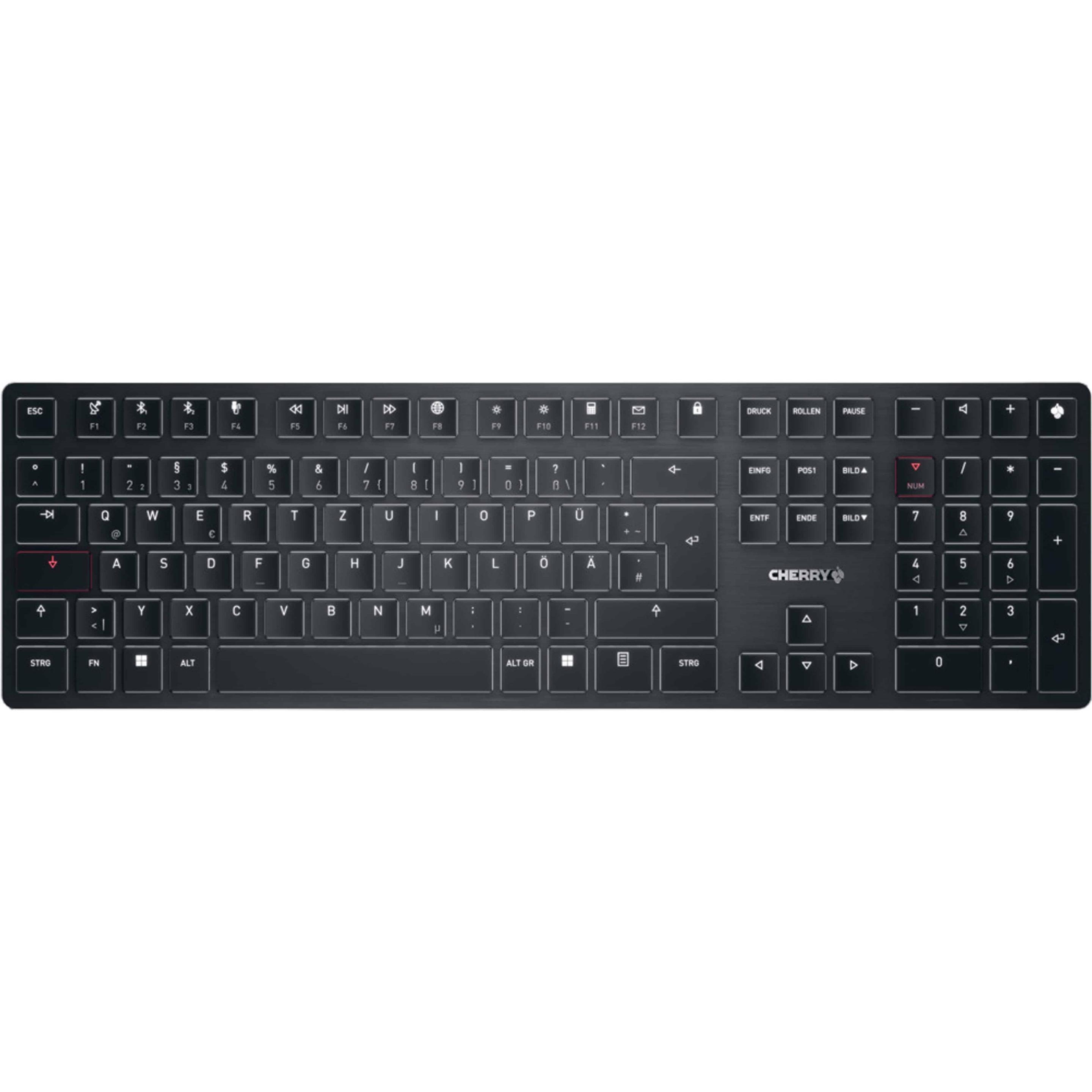 CHERRY Kw X Ulp (DE, Kabellos, Kabelgebunden), Tastatur, Schwarz