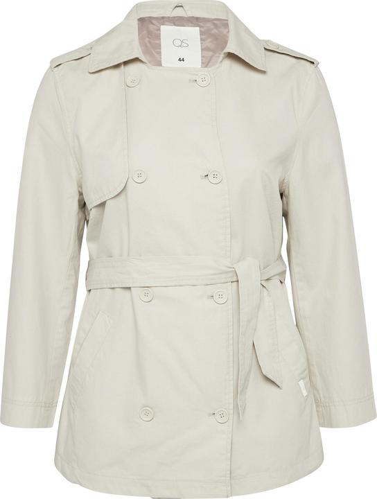 S.Oliver Outdoor-Jacke Kurzer Trenchcoat aus Baumwolle mit Gürtel