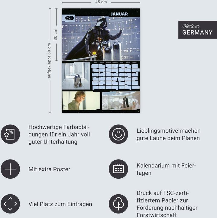Actual product image Star Wars Broschur XL Kalender 2026 (45 x 60 cm)