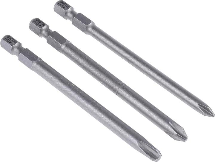 Actual product image Bosch Professional Zubehör Screwdriver bit set extra-hard, 3-piece, PH1, PH2, PH3, 89 mm (Cross Phillips PH M1, Cross Phillips PH M2, Cross Phillips PH M3)