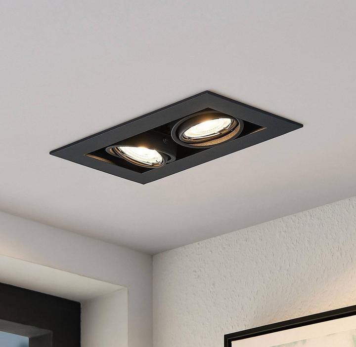 Actual product image Arcchio Taneja recessed luminaire, two-flame, black (GU10)