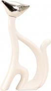 IKO Skulptur "Katze" silber/weiss h=36,5cm