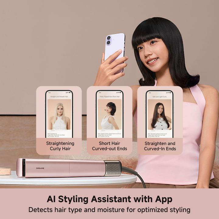 Actual product image Dreame AeroStraight Pro Hair Straightener, Pink Gold