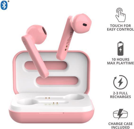 Produktbild Trust Primo Touch Bt Earphones Pink (12 h, Kabellos)