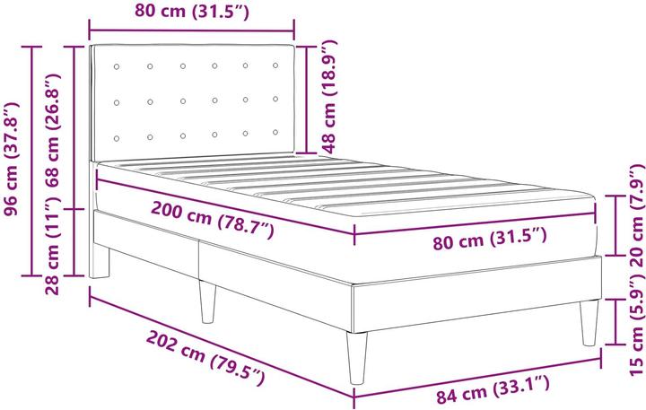 Produktbild vidaXL Bettrahmen (80 x 200 cm)