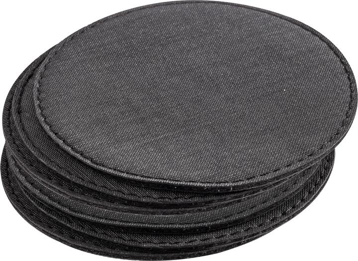 Actual product image APS Coaster, made of imitation leather, anthracite, set of 6 Diameter: 110 mm, can be washed with a (6x, Glass coaster)