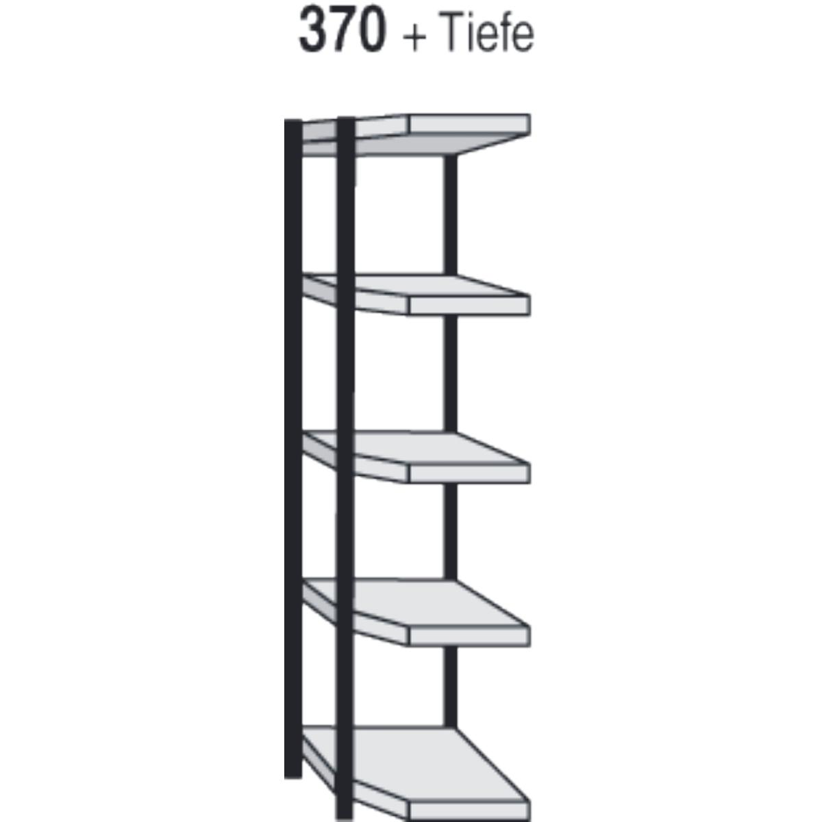 Kerkmann, Regal, Magazin-Regal Stora 100 Eck-Regalfeld BxTxH 87x50x190cm schwarz/lichtgrau