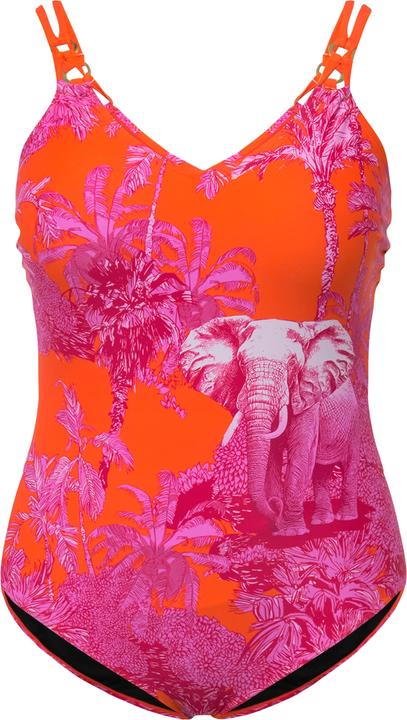 Actual product image Ulla Popken Elephant Print One Piece Swimsuit (62)