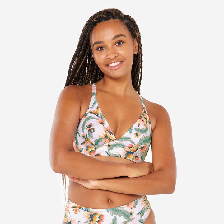 Image du produit Decathlon Bikini-Oberteil Damen X-Rückenform Druck Polyester (70 B)