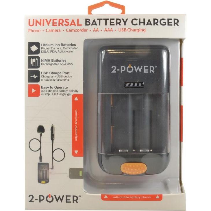 2-Power Universal Camera Battery Charger-Retail (AAA, AA, Ladegerät inkl. Akku), Akku Ladegerät
