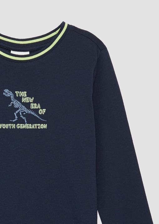 Produktbild S.Oliver T-Shirt Baumwoll-Longsleeve mit Print- und Kontrastdetails (92)