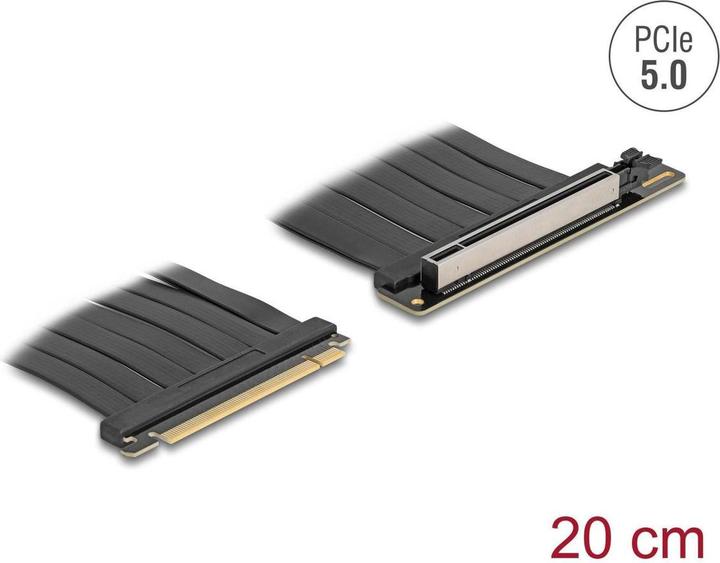 Delock Riser Karte PCI Express 5.0 x16 Stecker zu x16 Slot mit Kabel 20 cm