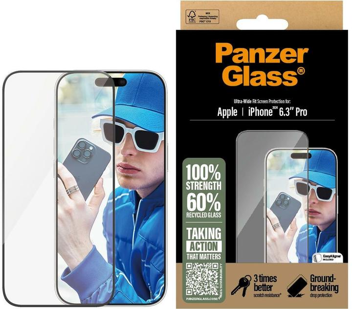 PanzerGlass Ajustement ultra-large (1 pièce(s), Apple iPhone 16 Pro)