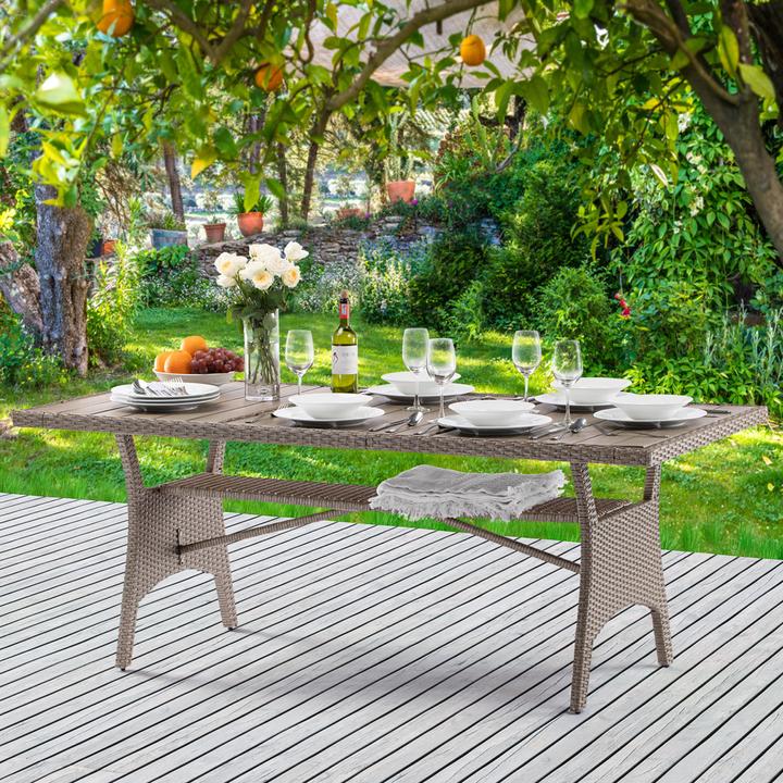 Actual product image Casaria Polyrattan WPC Garden Table (190 cm)