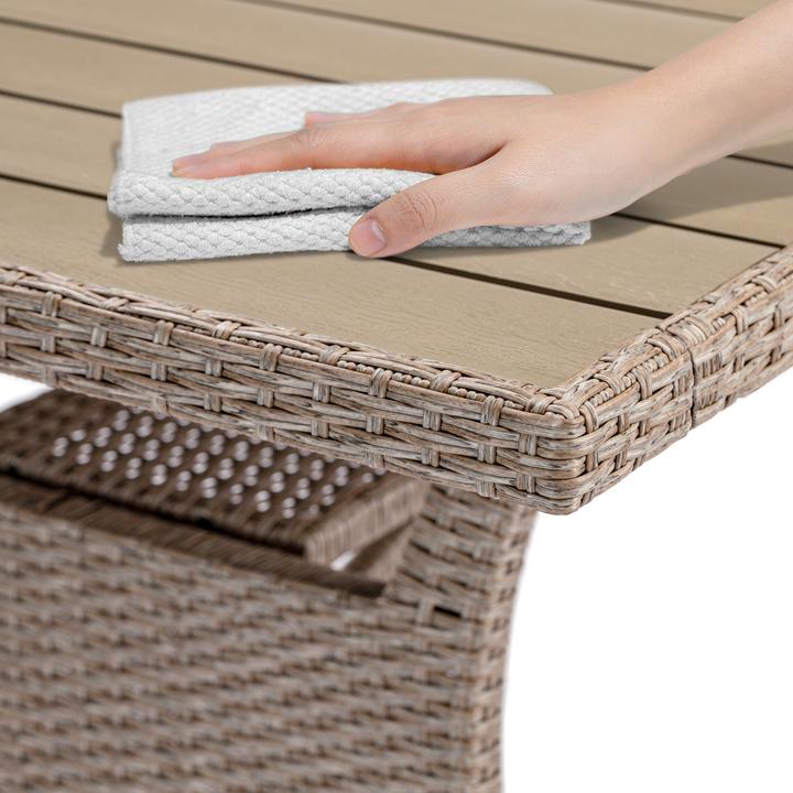 Actual product image Casaria Polyrattan WPC Garden Table (190 cm)