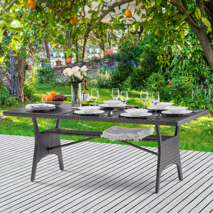 Produktbild Casaria Polyrattan Gartentisch WPC (190 cm)