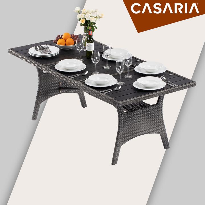 Produktbild Casaria Polyrattan Gartentisch WPC (190 cm)