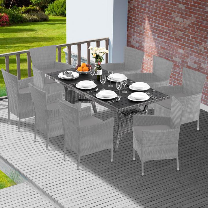 Produktbild Casaria Polyrattan Gartentisch WPC (190 cm)