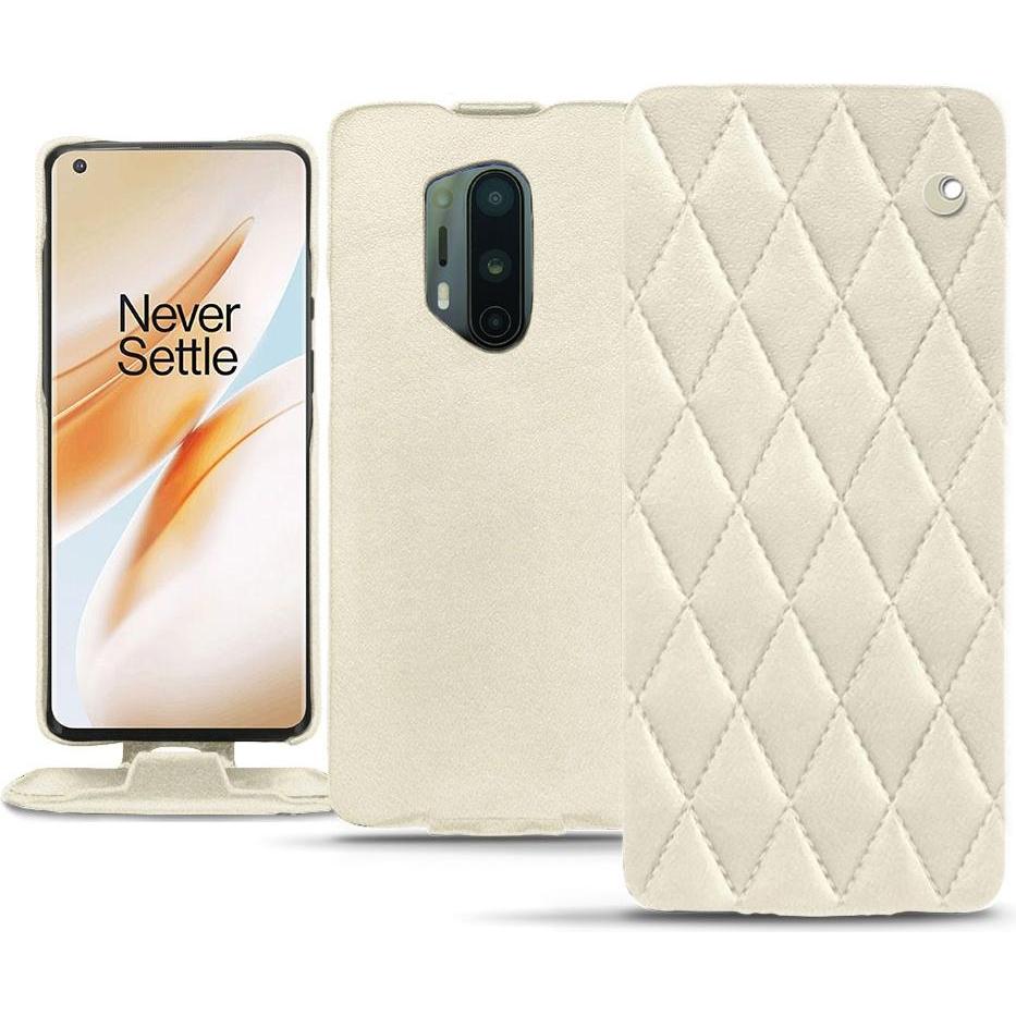 Thumbnail - Noreve Lederschutzhülle vertikal (OnePlus 8 Pro), Smartphone Hülle, Weiss