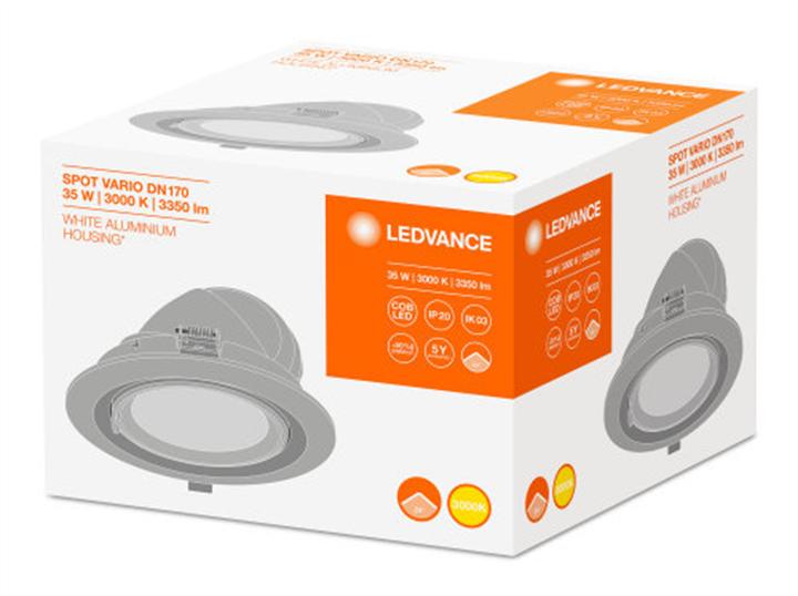 Image du produit Ledvance Spot LED encastrable rond pivotant SPOT VARIO 170 35 W 3000 K 24DEG WT 35W 3350lm 3000K 230V 50.0... (3350 lm)