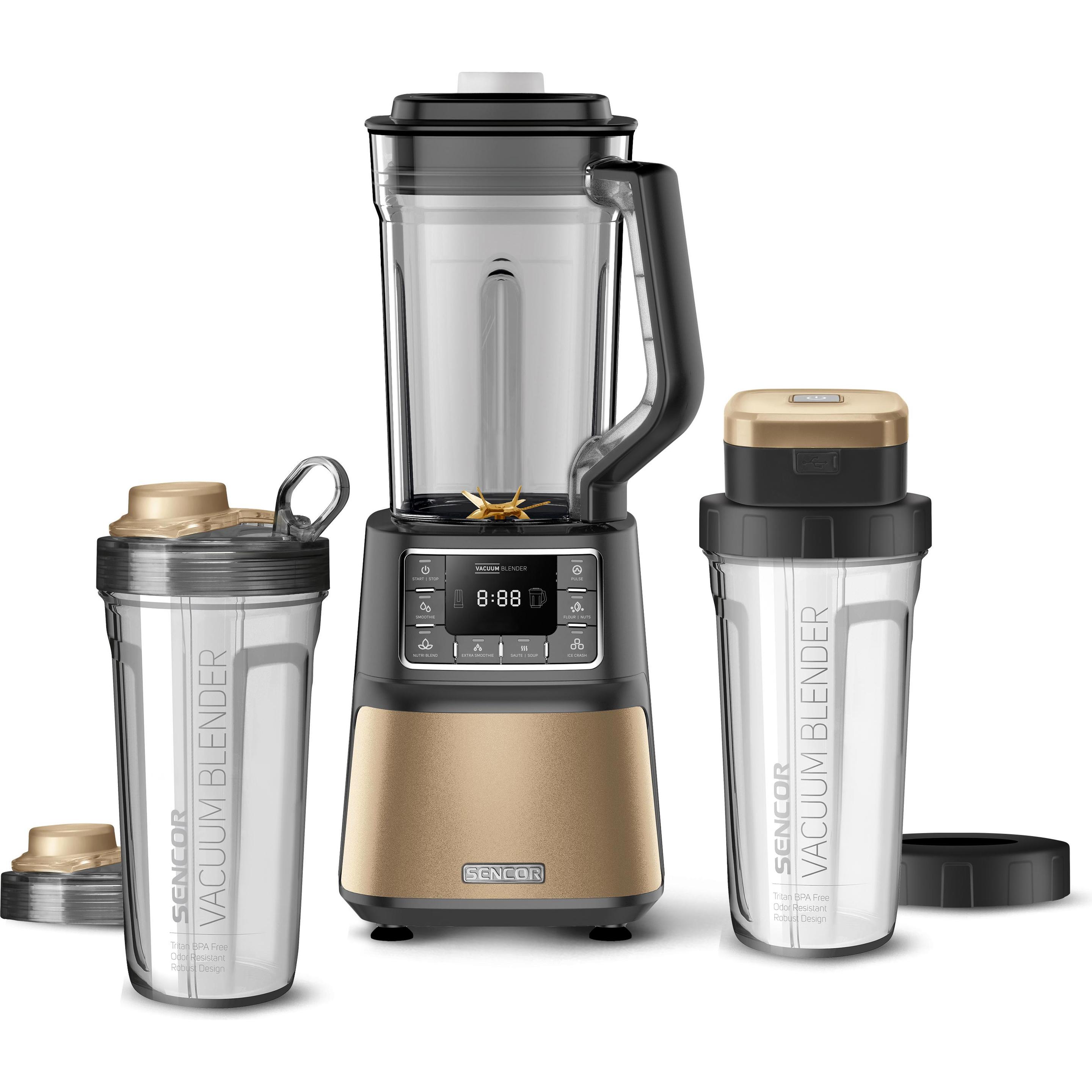 Thumbnail - Sencor Vakuumzerkleinerer 1,5l +2 0,7 Vorratsflaschen SBU7877CH, Standmixer, Gold