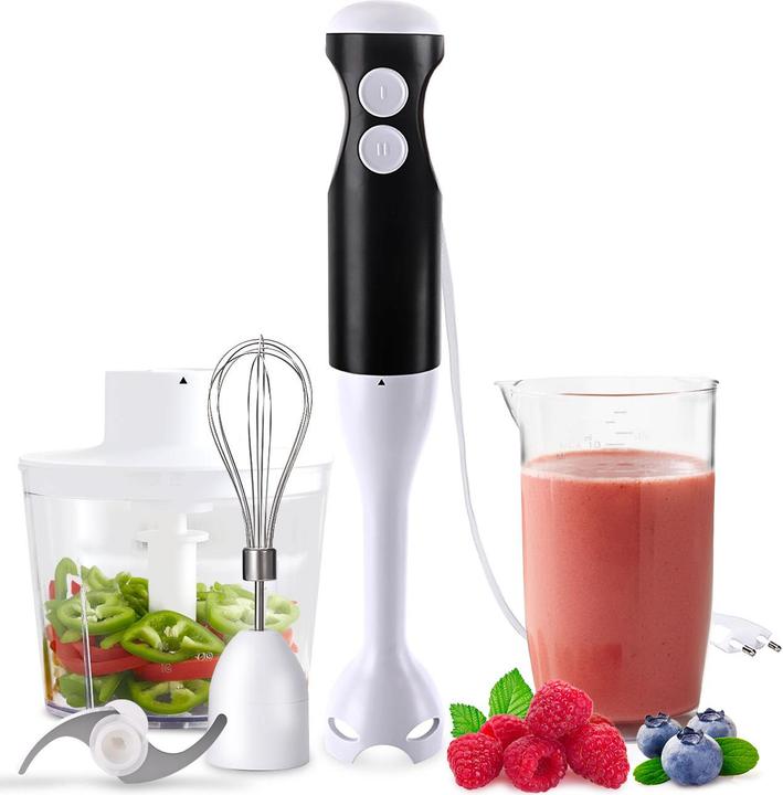 Produktbild Ideoon Stabmixer-Set mit Zerkleinerer, Schneebesen und Becher, 400 Watt