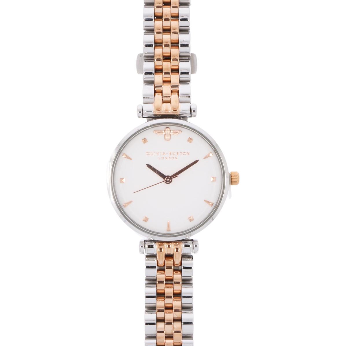 Olivia Burton, Armbanduhr, Damenuhr Queen Bee OB16AM93, Silber, (Analoguhr, 30 mm)