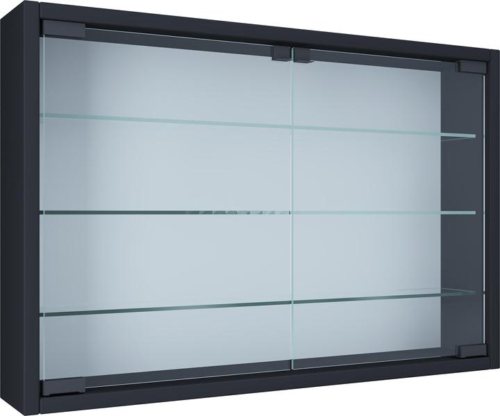 Actual product image VCM Collection wood glass wall display case Mandosa M with hinged doors (60 x 10 x 40 cm)