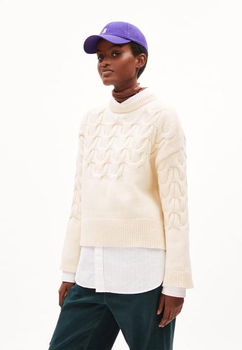 Produktbild Armedangels Alaania Pullover Stand-Up Collar Oatmilk (M)