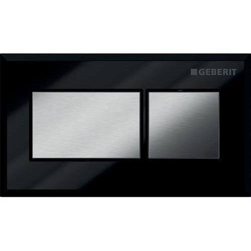 Geberit, Placca WC, Pulsante di risciacquo per WC, cromo lucido-nero
