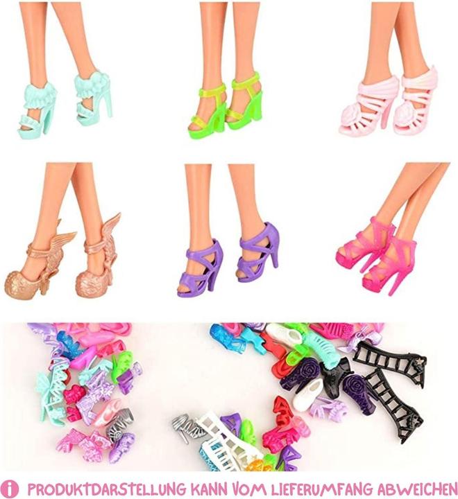 Hermex 40 paires de chaussures bottes sandales pour poupées Barbie accessoires vêtements