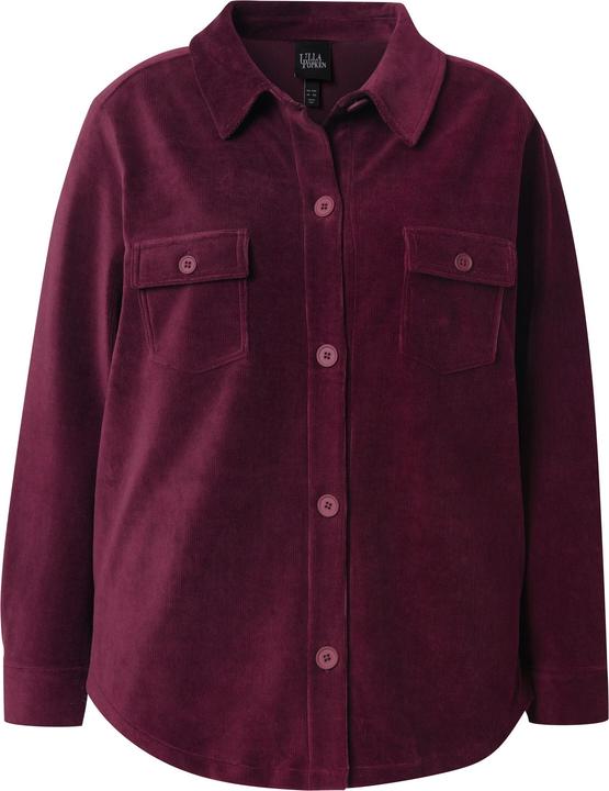 Image du produit Ulla Popken Chemise à manches longues en velours côtelé, poches et col chemise (50, 52)